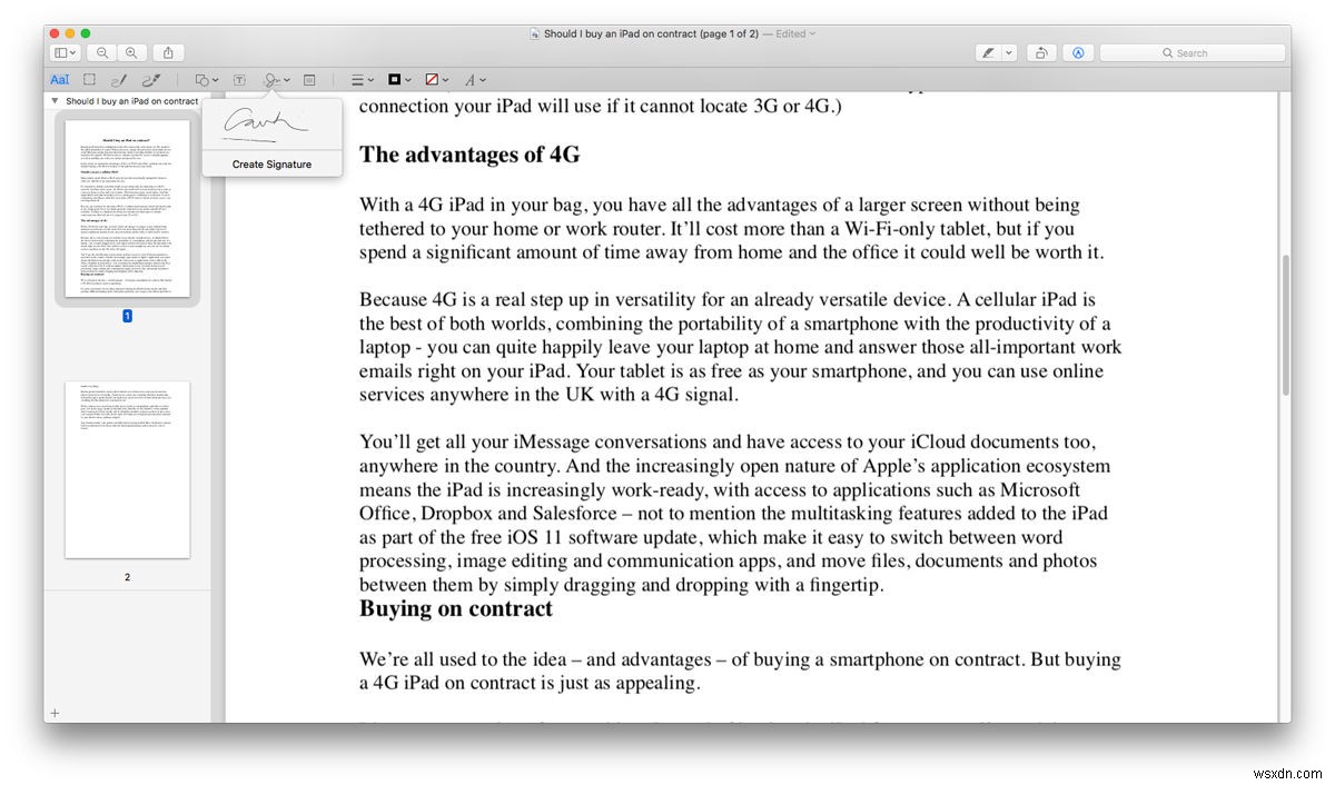 วิธีเซ็น PDF บน Mac 