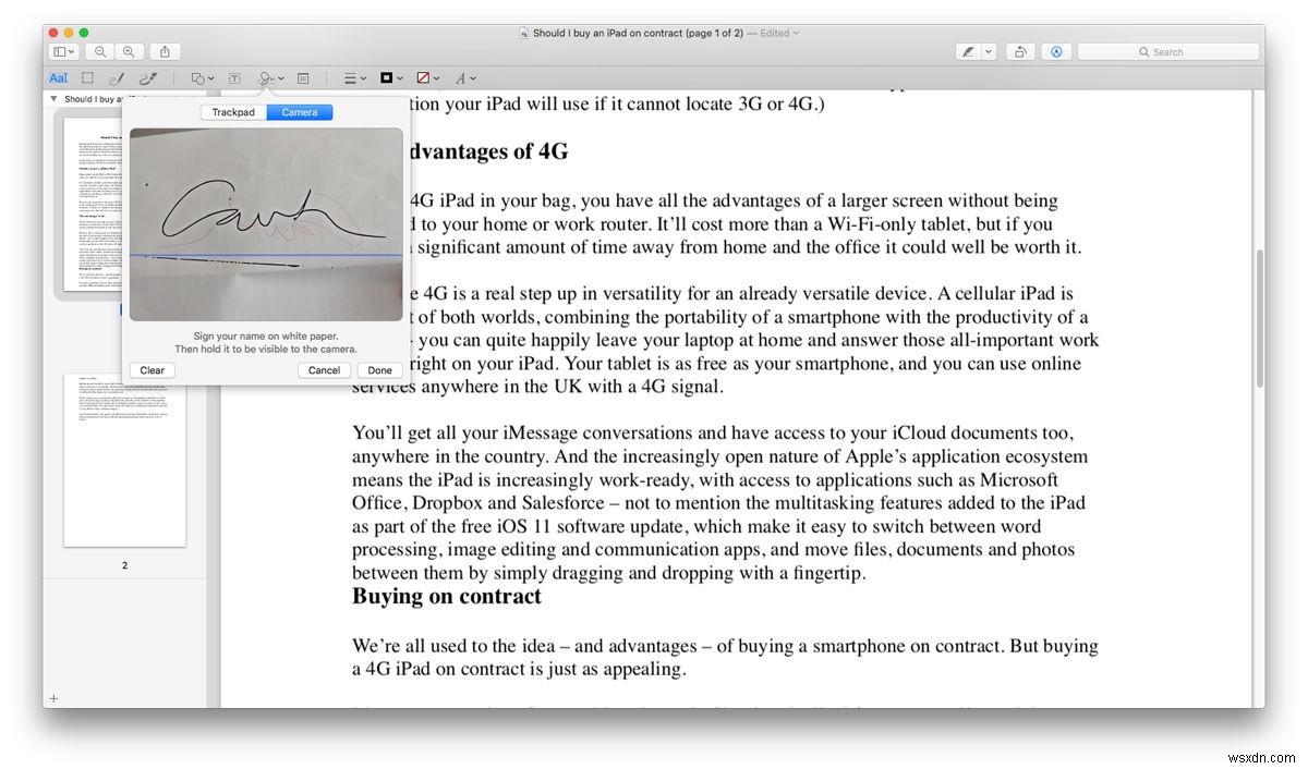 วิธีเซ็น PDF บน Mac 