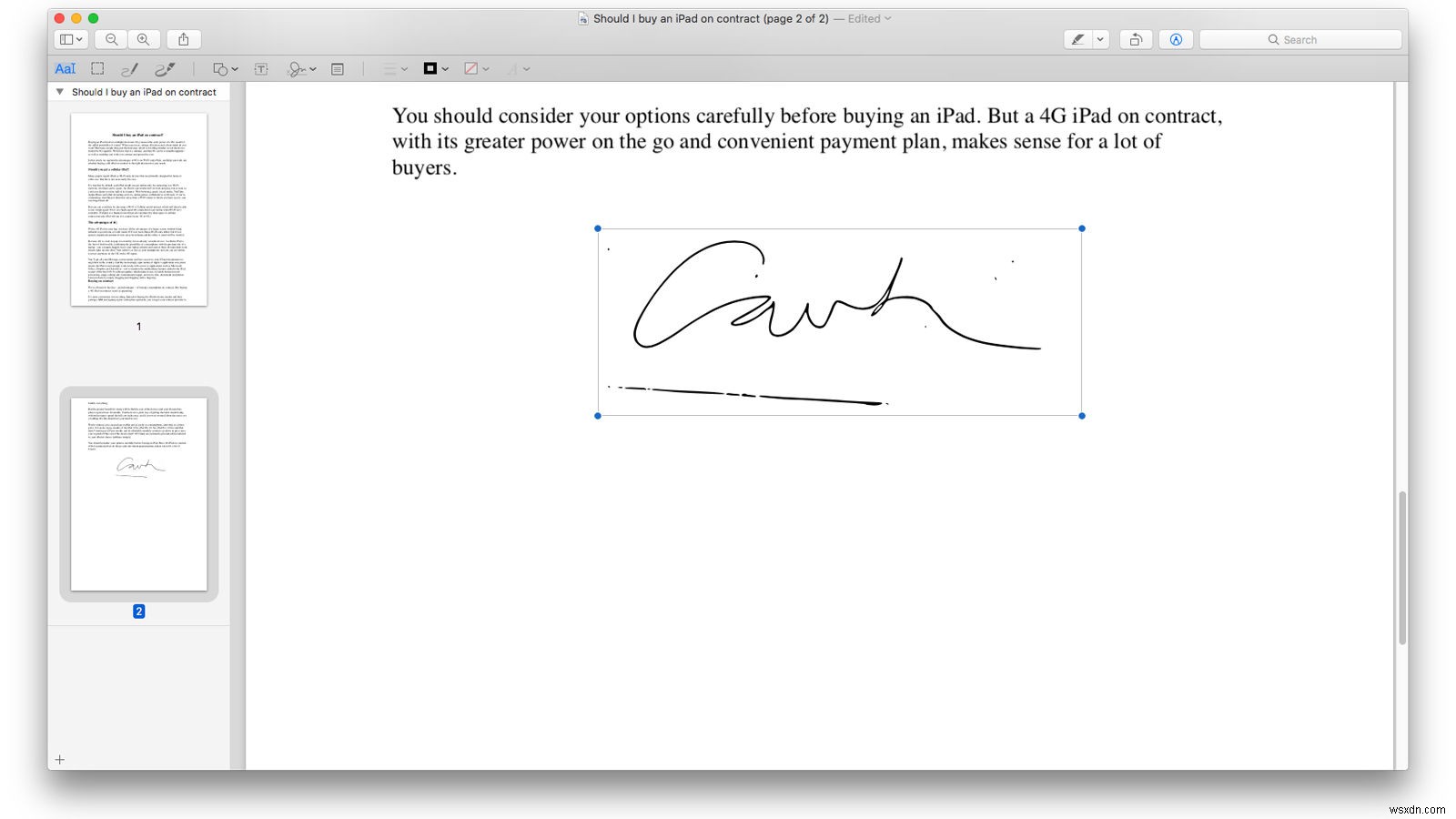 วิธีเซ็น PDF บน Mac 
