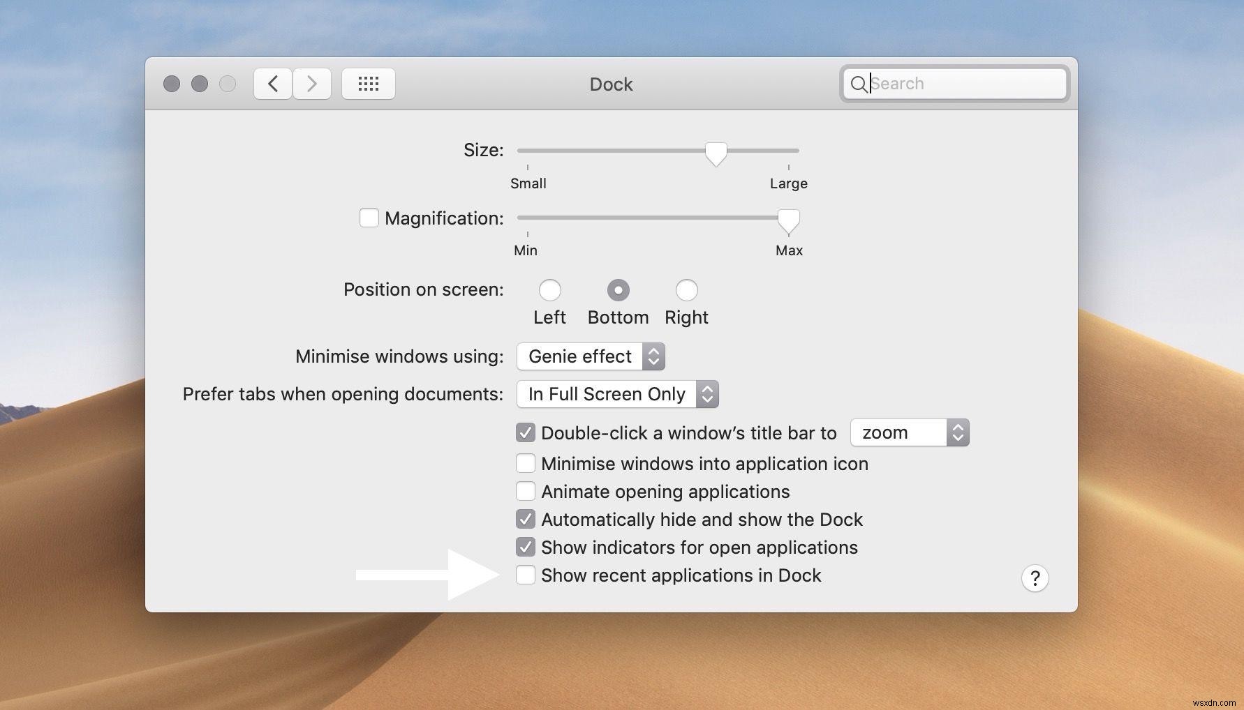 วิธีซ่อนแอพล่าสุดจาก Dock ใน MacOS Mojave 