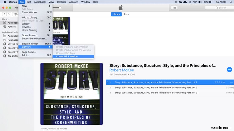 วิธีแปลง M4B iTunes Audiobooks เป็น MP3 