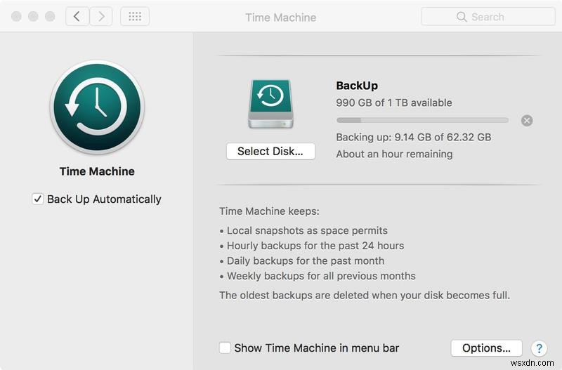 วิธีใช้ Time Machine เพื่อสำรองข้อมูล Mac 