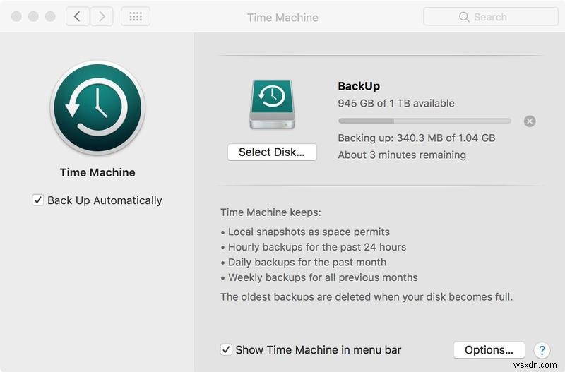 วิธีใช้ Time Machine เพื่อสำรองข้อมูล Mac 