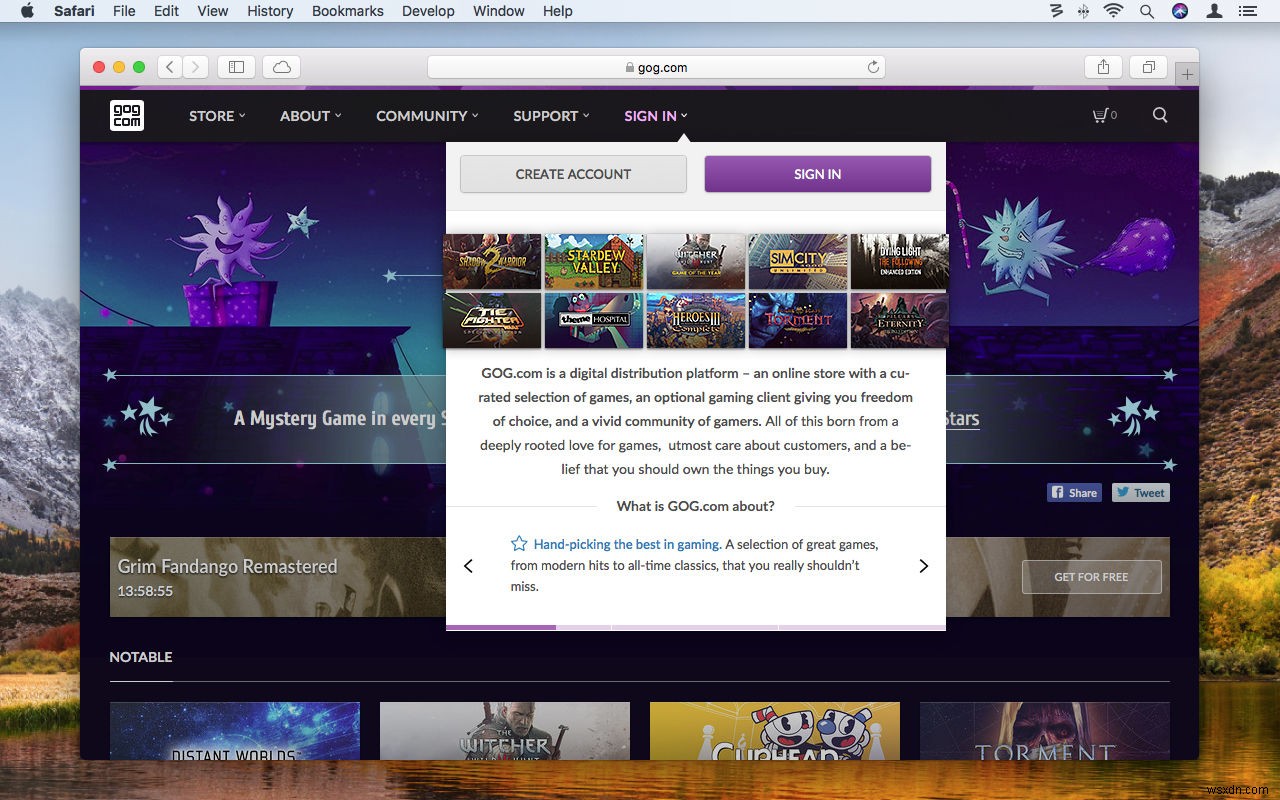 วิธีใช้ GOG.com เพื่อเล่นเกมย้อนยุคบน Mac 