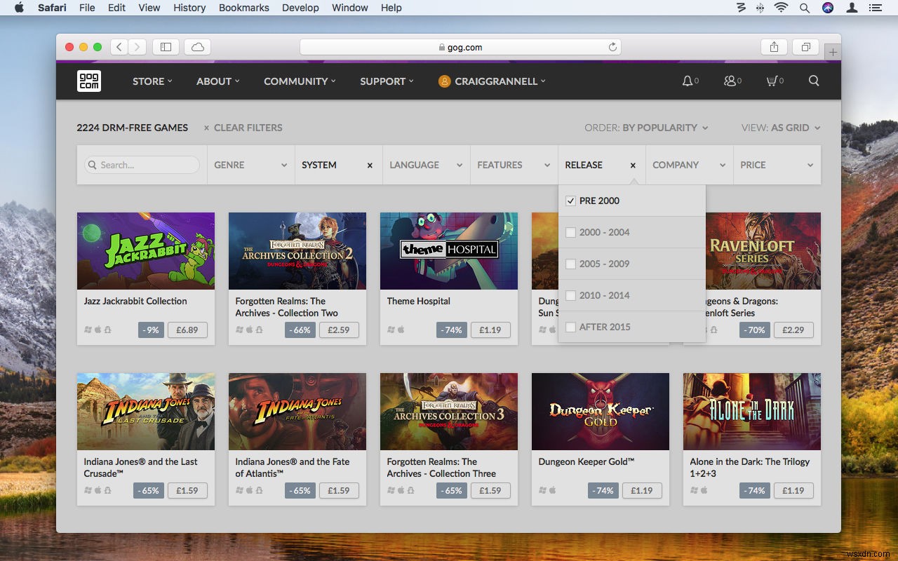 วิธีใช้ GOG.com เพื่อเล่นเกมย้อนยุคบน Mac 