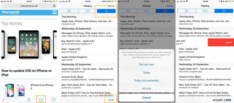 วิธีลบประวัติการท่องเว็บบน iPhone &iPad 