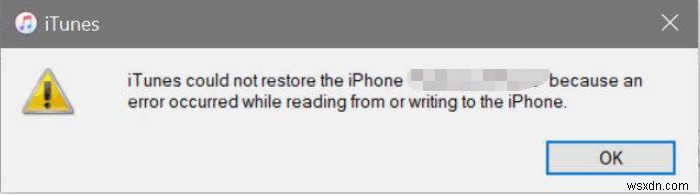 แก้ไข:วิธีแก้ไขข้อผิดพลาดในการอ่านหรือเขียนข้อมูลสำรองของ iPhone 