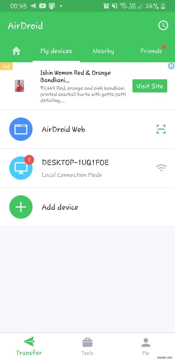 โอนไฟล์ด้วย AirDroid File Transfer 