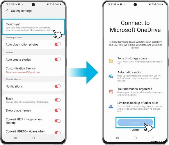 ย้ายจาก Samsung Cloud ไปยัง OneDrive 