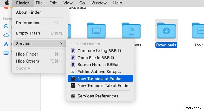 วิธีเปิด Terminal ในตำแหน่งโฟลเดอร์ปัจจุบันบน Mac 