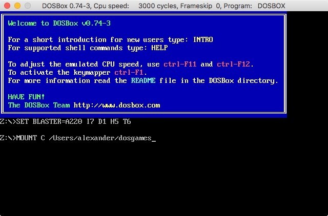 เล่นเกม DOS เก่าบน macOS ด้วย DOSBox 