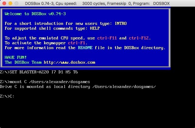เล่นเกม DOS เก่าบน macOS ด้วย DOSBox 