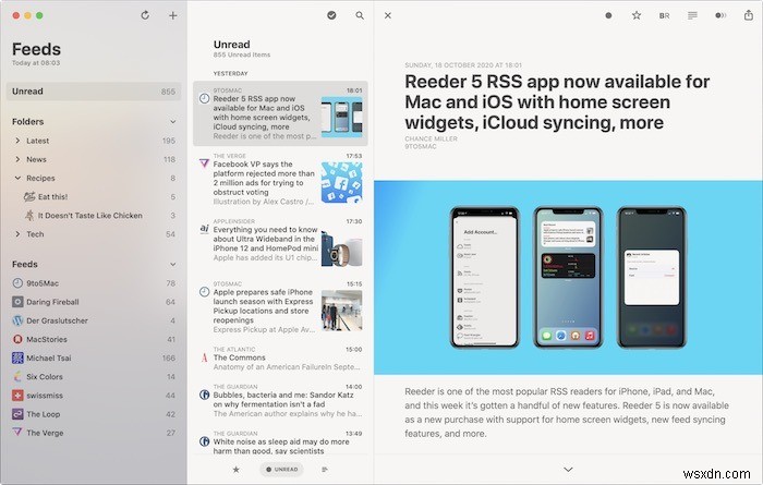 5 แอพ RSS Reader ที่ดีที่สุดสำหรับ macOS 