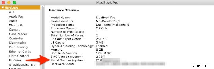 หกวิธีในการตรวจสอบ Mac หรือ Macbook Serial Number ของคุณ 