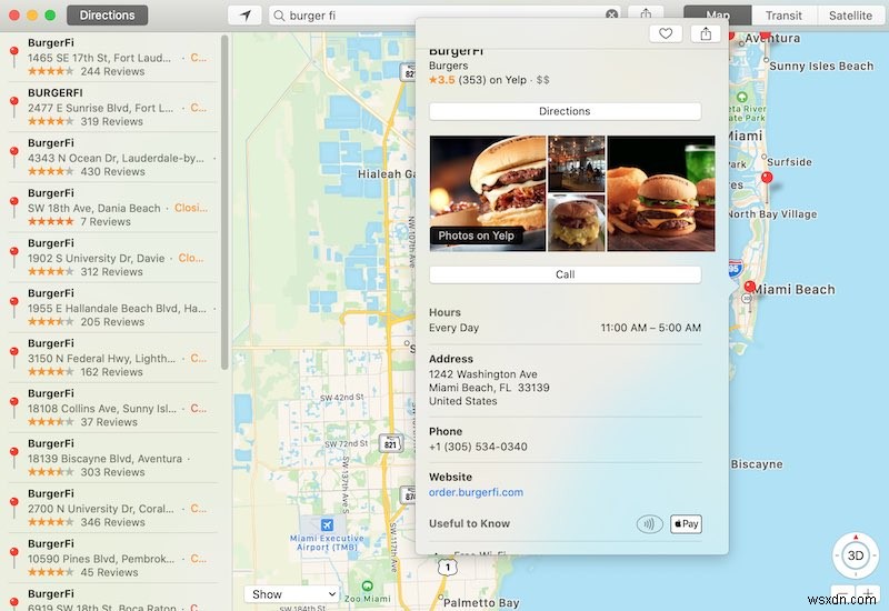 วิธีใช้ Apple Maps เพื่อค้นหาสถานที่ที่รับ Apple Pay 