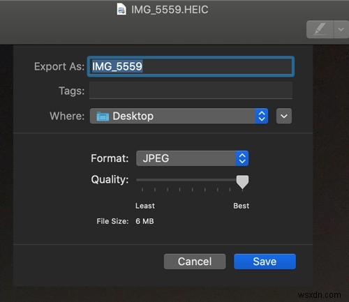 วิธีแปลงไฟล์ HEIC เป็น JPG โดยใช้การแสดงตัวอย่างบน Mac 