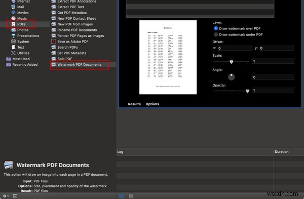 วิธีใส่ลายน้ำหน้า PDF โดยใช้การดำเนินการด่วนใน macOS 