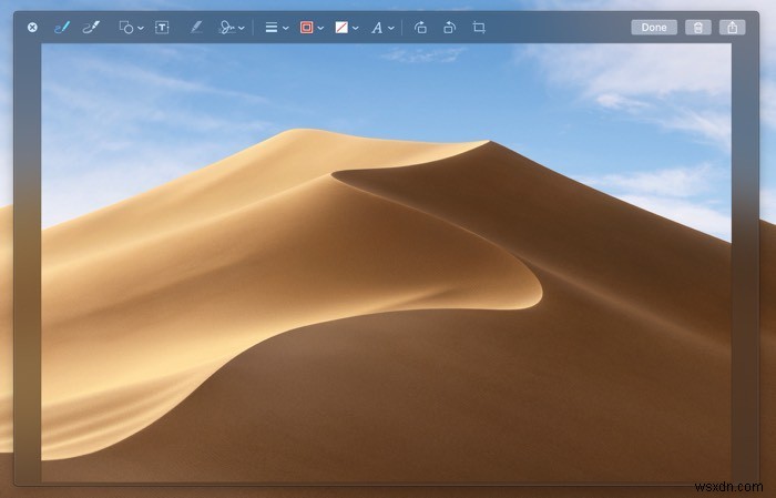 การเรียนรู้เครื่องมือภาพหน้าจอใหม่ของ macOS Mojave 