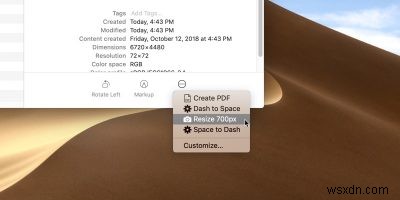 การสร้างและการใช้การดำเนินการด่วนใน macOS Mojave 