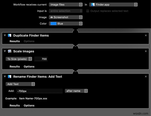 การสร้างและการใช้การดำเนินการด่วนใน macOS Mojave 