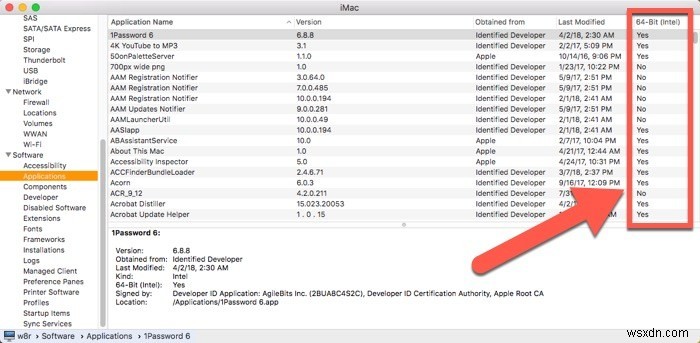 วิธีตรวจสอบแอพ 32 บิตใน Mac 