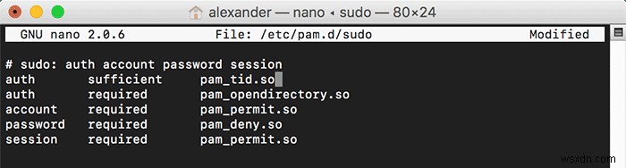 วิธีใช้ Touch ID เพื่อตรวจสอบสิทธิ์คำสั่ง Sudo บน Mac 