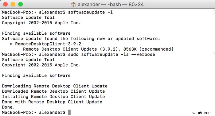 วิธีอัปเดตแอปโดยใช้ Terminal บน Mac 
