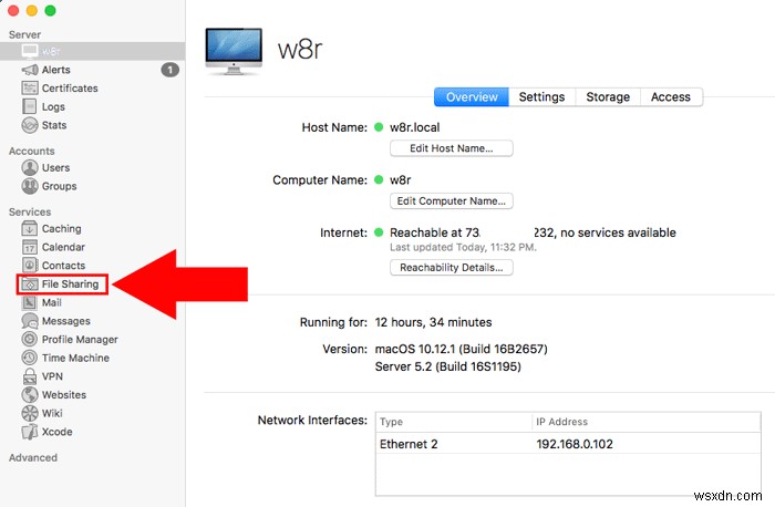 วิธีกำหนดค่า macOS Sierra Server 