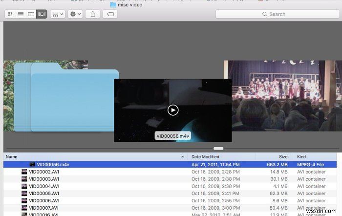 ดูตัวอย่างวิดีโอด้วย Quicklook ใน Finder ของ Mac 