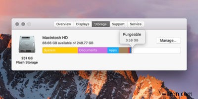 ทำความเข้าใจกับพื้นที่ที่กำจัดได้ของ macOS Sierra และวิธีใช้งานเพื่อเพิ่มประสิทธิภาพพื้นที่ฮาร์ดไดรฟ์ของคุณ 