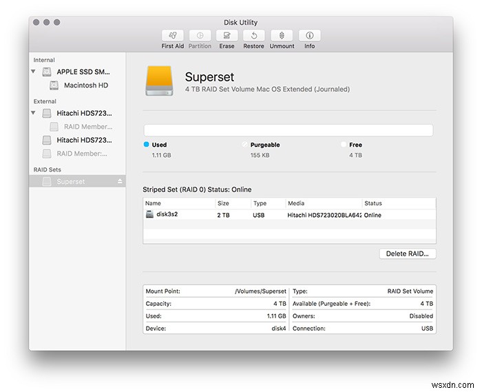 วิธีการตั้งค่า RAID ใน macOS Sierra 