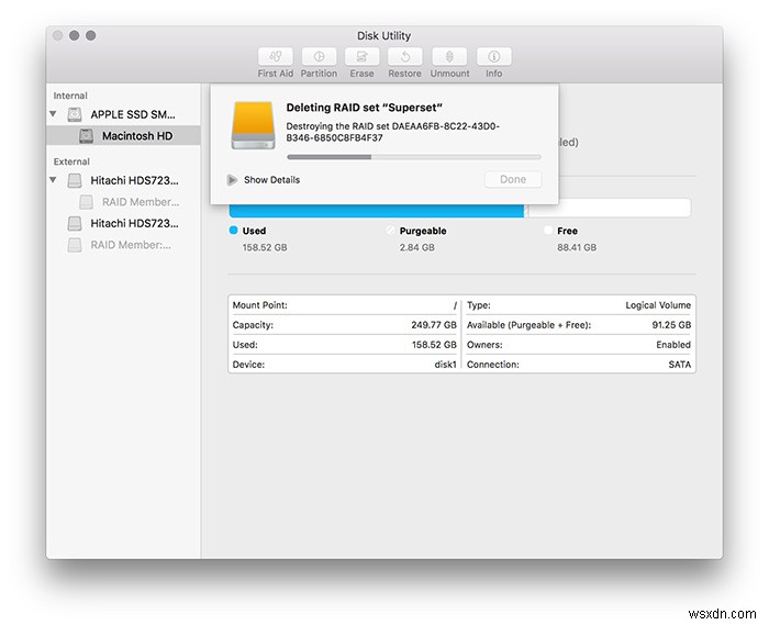 วิธีการตั้งค่า RAID ใน macOS Sierra 