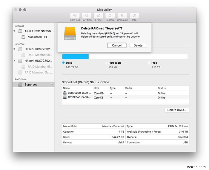 วิธีการตั้งค่า RAID ใน macOS Sierra 