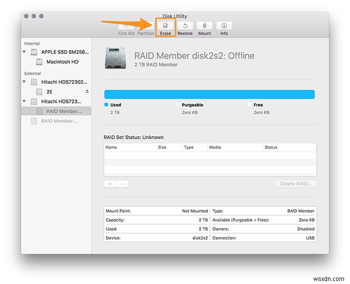 วิธีการตั้งค่า RAID ใน macOS Sierra 