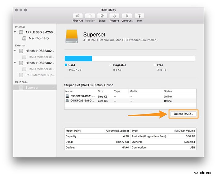 วิธีการตั้งค่า RAID ใน macOS Sierra 