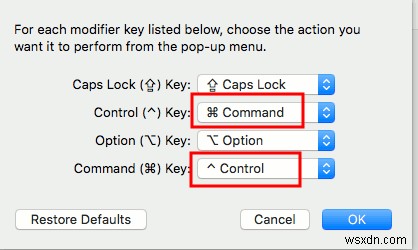 วิธีสลับปุ่มควบคุมและปุ่มคำสั่งใน Mac OS X 