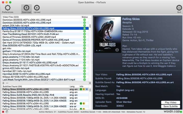 ค้นหาคำบรรยายสำหรับภาพยนตร์ของคุณด้วย FlixTools Lite [Mac] 