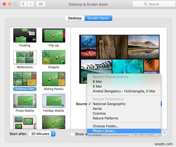วิธีตั้งค่าคลังรูปภาพเป็นโปรแกรมรักษาหน้าจอบน Mac ของคุณ 