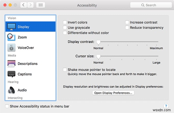 วิธีหยุดเคอร์เซอร์ไม่ให้ใหญ่ขึ้นใน OS X El Capitan 