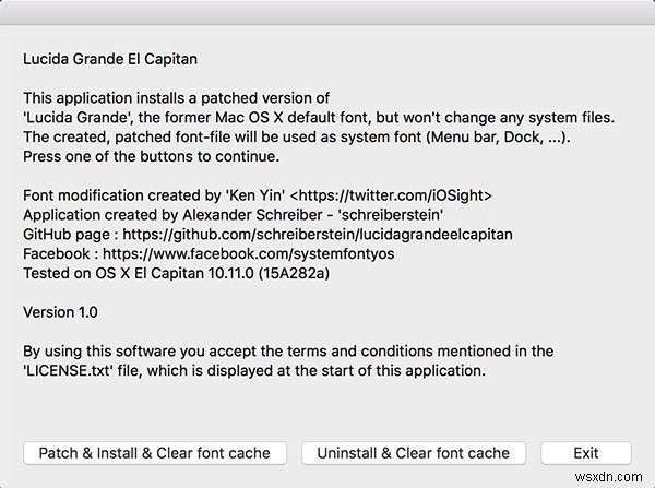 วิธีเปลี่ยนแบบอักษรเริ่มต้นเป็น Lucida Grande ใน OS X El Capitan 