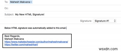 วิธีสร้างลายเซ็น HTML ใน Mail สำหรับ OS X 