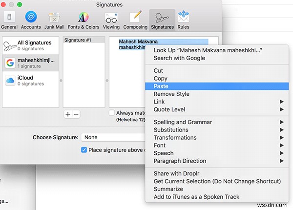 วิธีสร้างลายเซ็น HTML ใน Mail สำหรับ OS X 