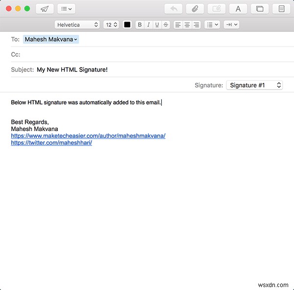 วิธีสร้างลายเซ็น HTML ใน Mail สำหรับ OS X 