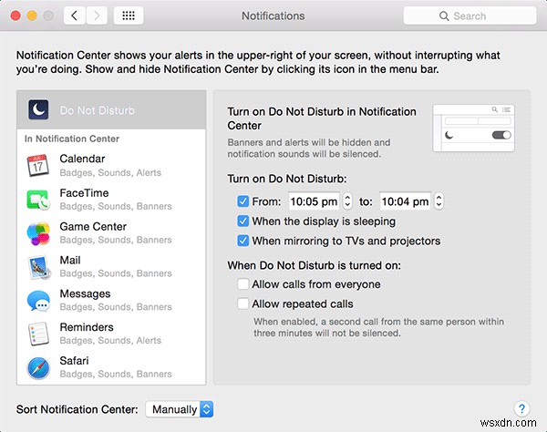 วิธีปิดการใช้งานการแจ้งเตือนทั้งหมดบน Mac ของคุณ 