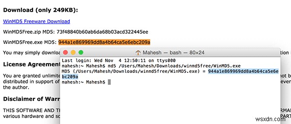 วิธีตรวจสอบ Checksum ของไฟล์ใน Mac 