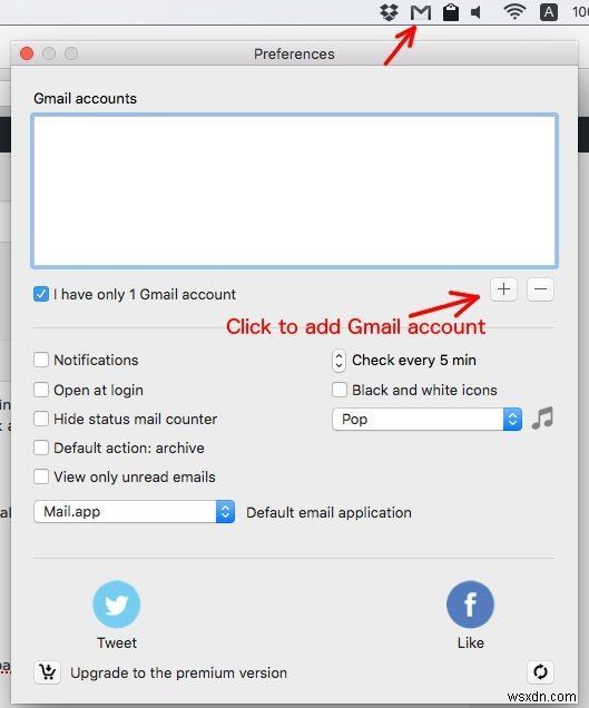 Mia สำหรับ Gmail:เข้าถึง Gmail จากแถบเมนูของ Mac 