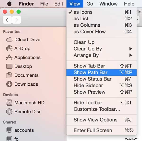 วิธีแสดงเส้นทางปัจจุบันใน Finder บน Mac ของคุณ 