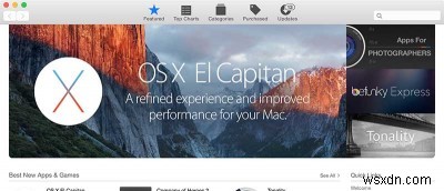 วิธีซ่อนแบนเนอร์อัปเดต OS X El Capitan ใน Mac App Store 