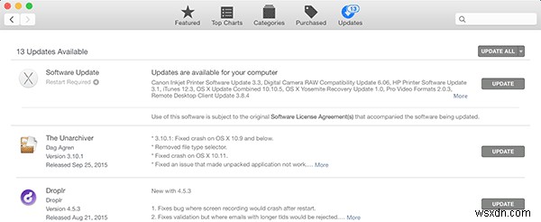 วิธีซ่อนแบนเนอร์อัปเดต OS X El Capitan ใน Mac App Store 