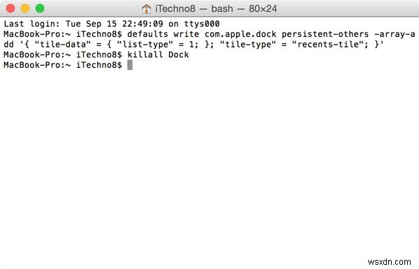 วิธีเพิ่มรายการล่าสุดลงใน Dock ใน OS X 